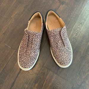 Leopard print slip ons